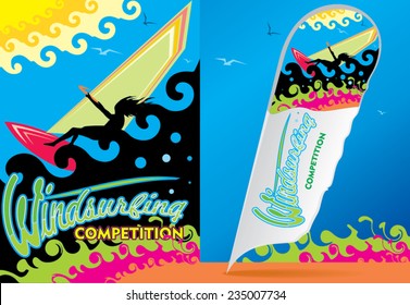 an illustration of windsurfing fun activity