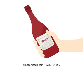 Illustration with a wine bottle in hand.