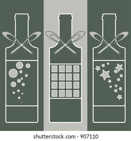 Illustration of wine bottles - vector image which is easy to edit