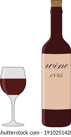 Es una ilustración de copas de vino y vino.