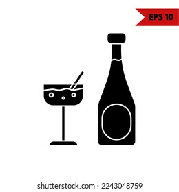 illustration of wine glyph icon