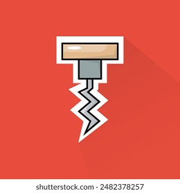 Illustration of Wine Opener in Flat Design