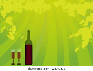 Illustration mit Wein und Wein