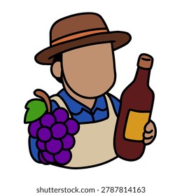 Illustration of a winemaker. job and occupation.