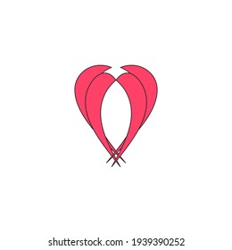 ILLUSTRATION WING LOVE LOGO ICON DESIGN TEMPLATE VECTOR