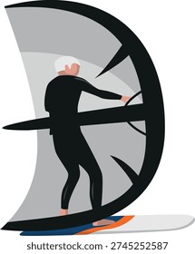Illustration of a Wing Surfer, isolated vector