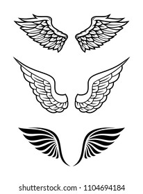 Illustration Wings Collection Set Stock Vector (Royalty Free ...