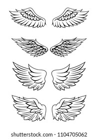 Wings Vector Set Eps Format Stock Vector (Royalty Free) 1389314186 ...