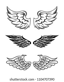 Illustration Wings Collection Set Stock Vector (Royalty Free) 1104707390