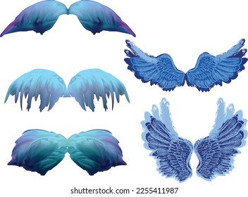 illustration with wings isolated on white background