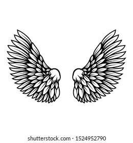 Angel Wings Bird Wings Design Element Stock Vector (Royalty Free ...
