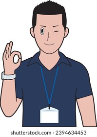 Illustration eines Instruktors eines Winzers