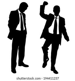 illustration of winner and loser businessmen