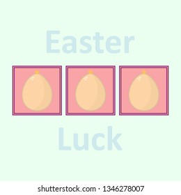 illustration of a winning combination of three easter eggs. vector illustration.