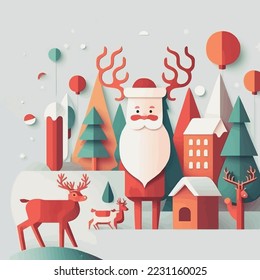 Illustration of Winter Christmas tree Background in Flat Vector Color for Poster Banner Invitation Greetings Card