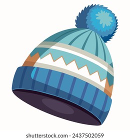 ilustración de un sombrero de invierno representado en gráficos vectoriales estilo vector