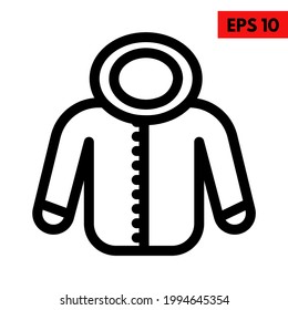 illustration of winter jacket icon