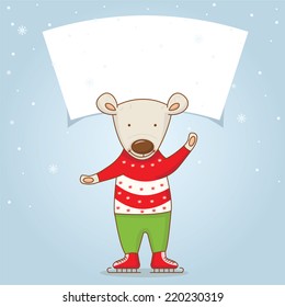Illustration winter label with Christmas motifs .Vector