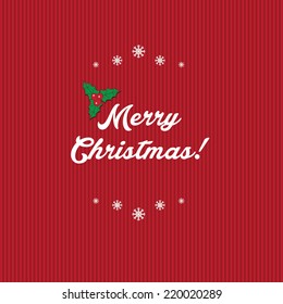 Illustration winter label with text Merry Christmas. Vector