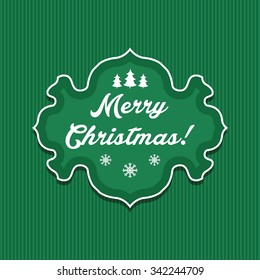 Illustration winter label with text Merry Christmas. Vector