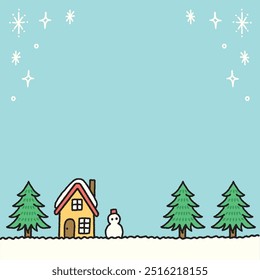 Illustration of winter landscape vector background 