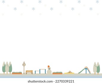 Illustration of a winter park background material