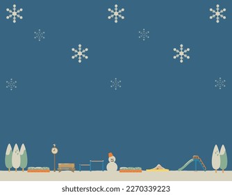 Illustration eines Winterparkhintergrundmaterials