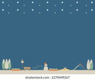 Illustration of a winter park background material