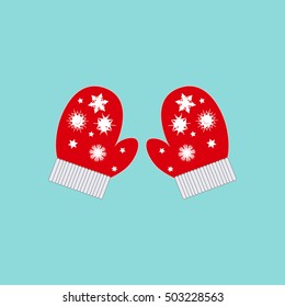 illustration winter red mittens