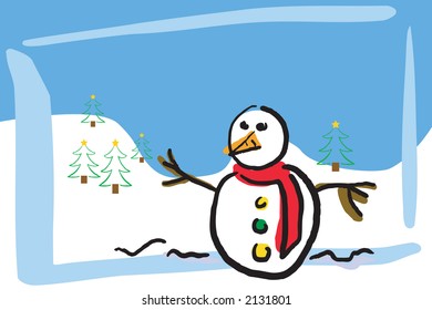 Illustration of a winter scene