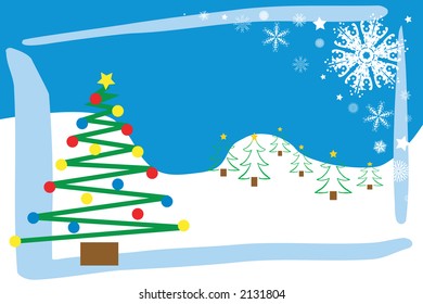 Illustration of a winter scene