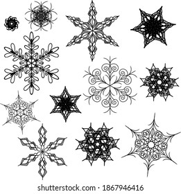 Illustration of a winter. Suitable for decorating Christmas pictures. Black and white. You can use it as a background.