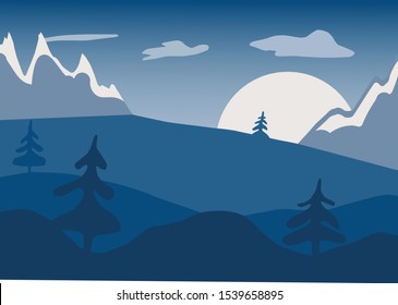 Illustration of winter. Illustration. Vector. Flat style. For printing, for sale, for Souvenirs, for gifts, for social networks.