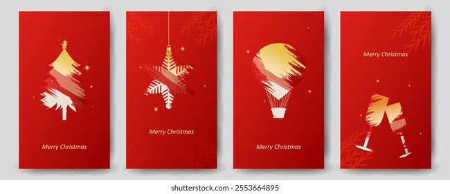 illustration of  wintertime festive for Merry Christmas and Happy New Year seasonal greetings holiday background