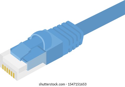 Illustration of wired LAN cable.