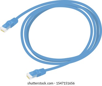 Illustration of wired LAN cable.