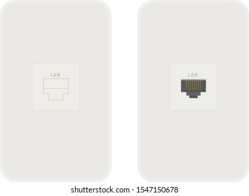 Illustration of wired LAN port.