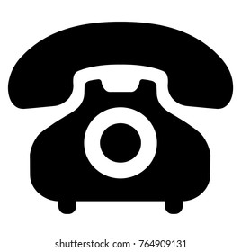 Illustration of wired phone icon on white background