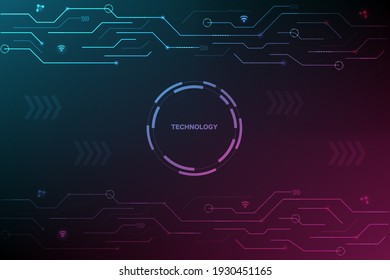 Illustration von Hintergrund der drahtlosen Datenübertragungstechnologie. Grüner und violetter Hintergrund 