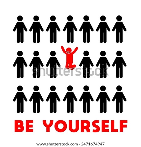 illustration of wise sentences about being yourself, self confidence
