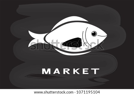 illustration wish word market chalkboard background stock vector