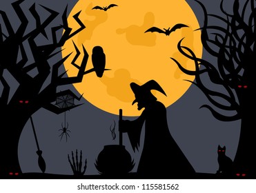 Illustration of a witch