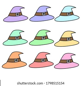 Illustration of witch hat pastel