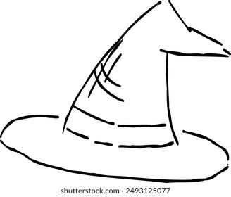 Illustration of a witch hat used for Halloween.
