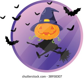 illustration of witch on white