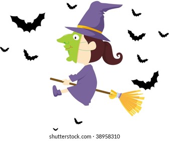 illustration of witch on white