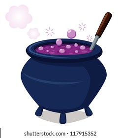 illustration of witch's cauldron.Vector