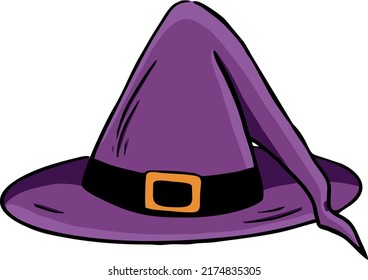 Illustration of a witchs hat for Halloween. Vector illustration