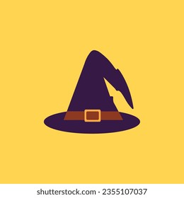 illustration of a witch's hat with an orange background