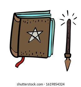 Illustration of Wizard Design Elements. Fortune-telling and divination magic set. Vector illustration on transparent backgrounds.